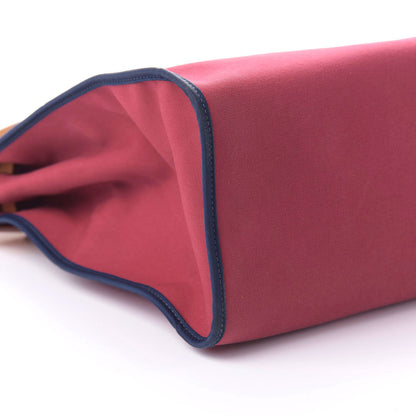 Hermes Vache Hunter Toile Herbag Zip 39 MM Rubis Bleu De Malte 6 of 8