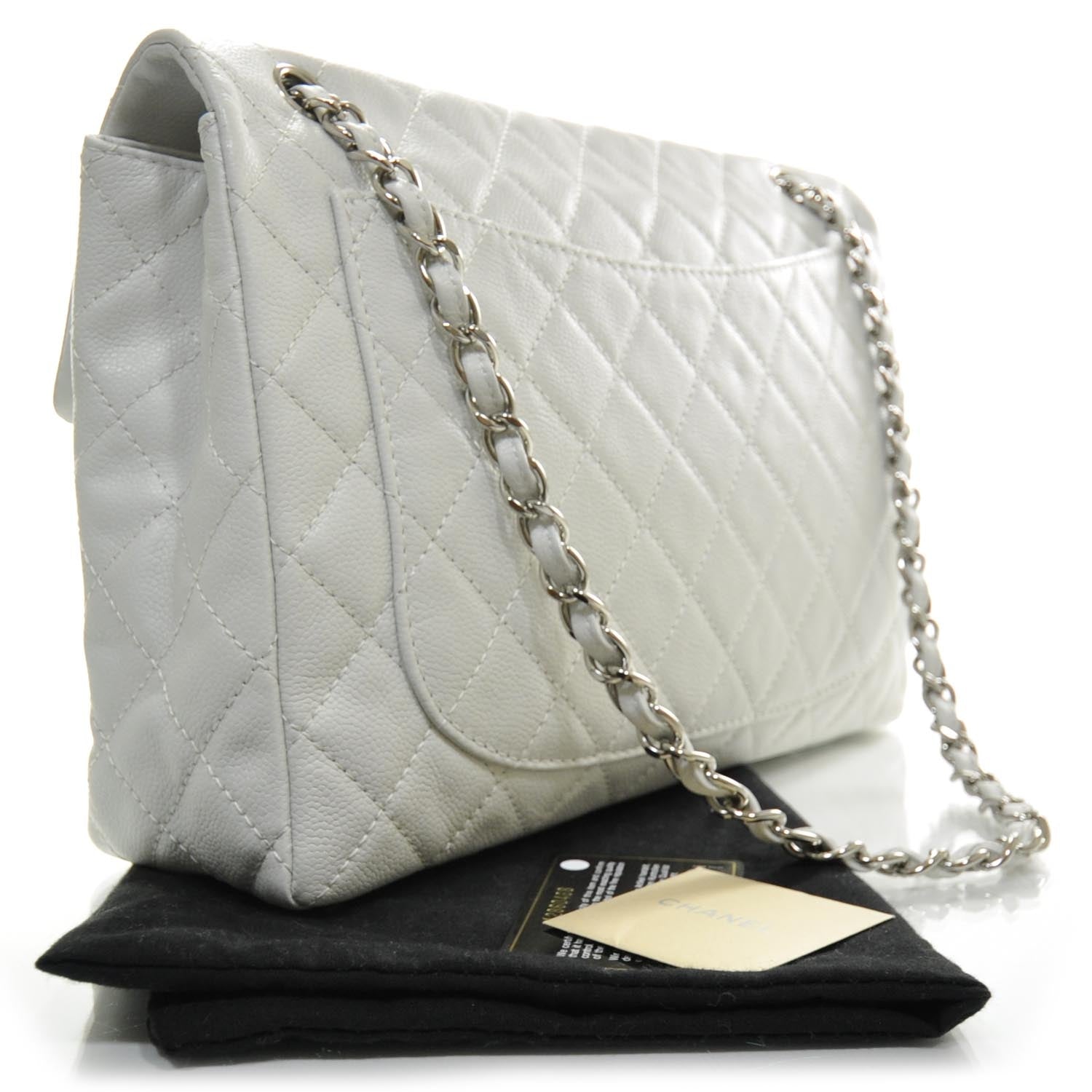 Chanel Washed Caviar Maxi Flap White 2 of 12