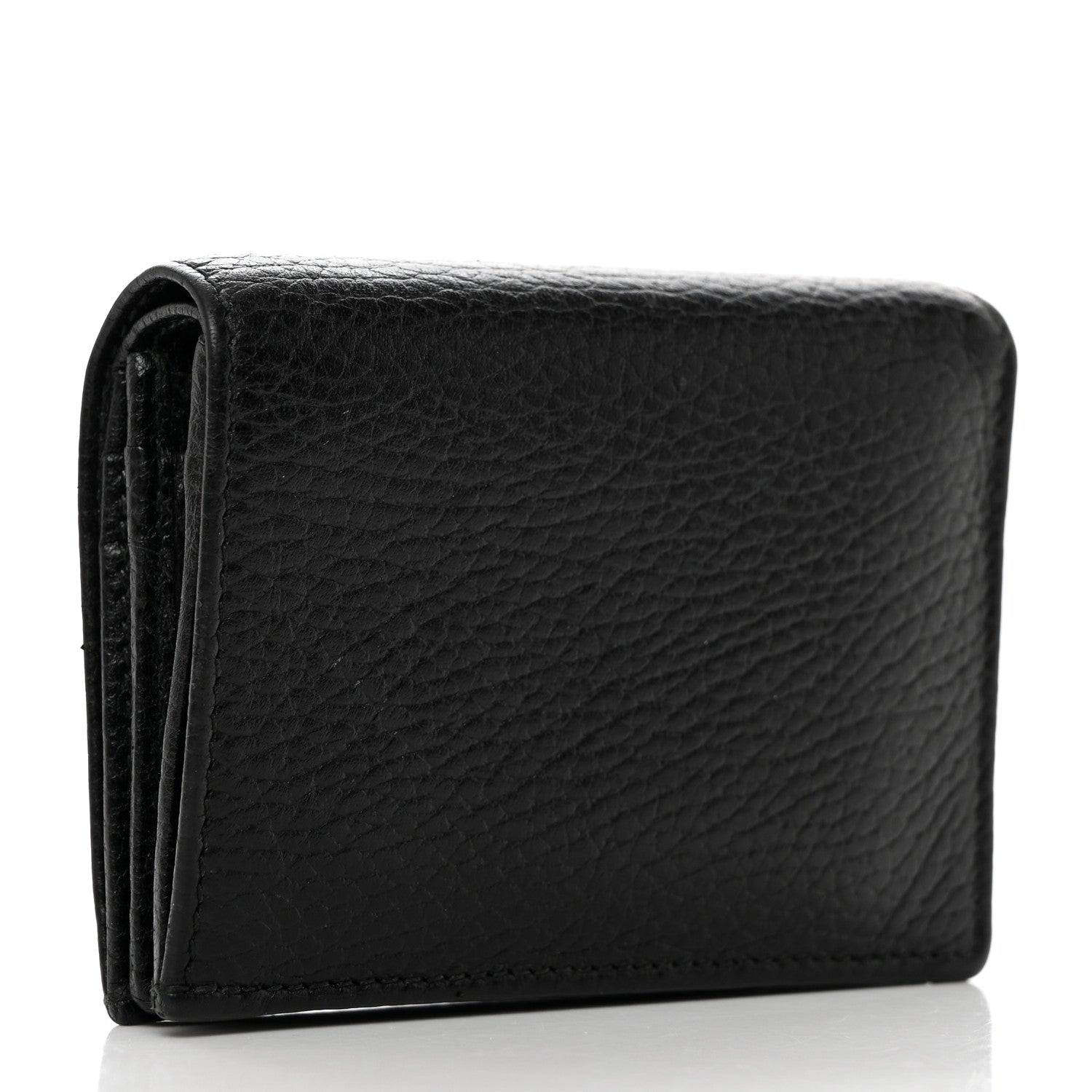 Gucci Pebbled Calfskin GG Marmont Card Case Black 3 of 9