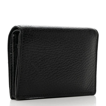 Gucci Pebbled Calfskin GG Marmont Card Case Black 3 of 9