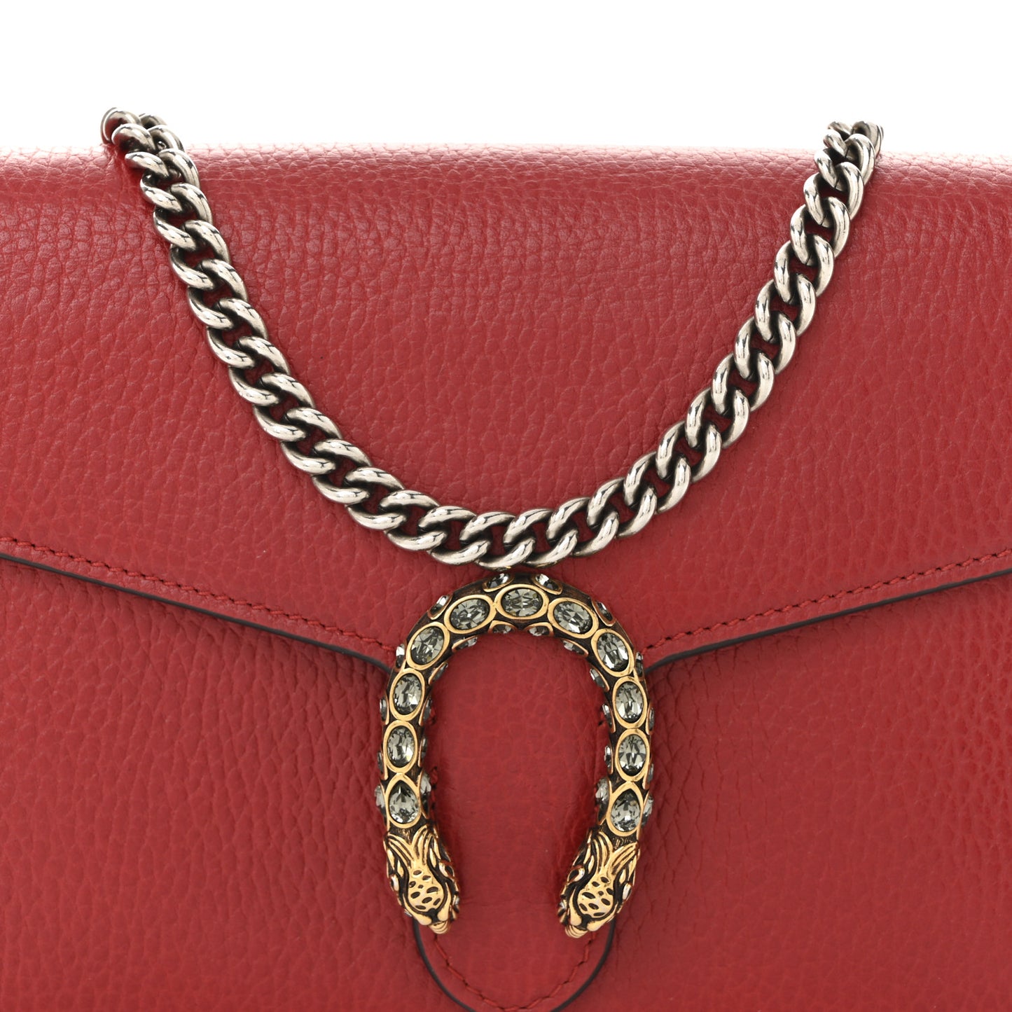 Calfskin Mini Dionysus Chain Wallet Hibiscus Red