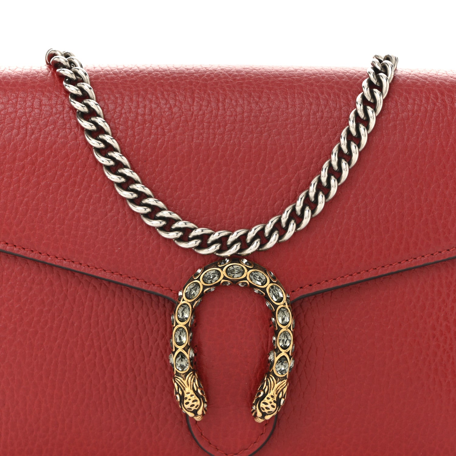 Gucci Calfskin Mini Dionysus Chain Wallet Hibiscus Red 8 of 10
