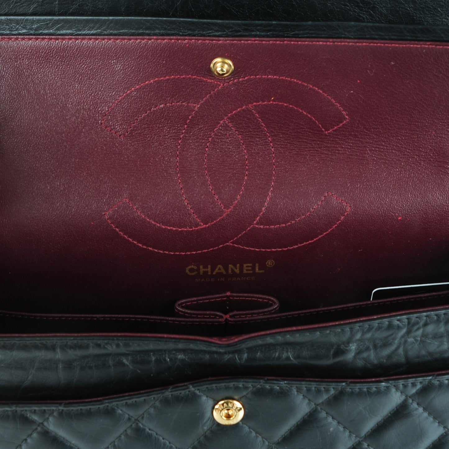 Aged Calfskin Quilted 2.55 Reissue 226 Flap Black