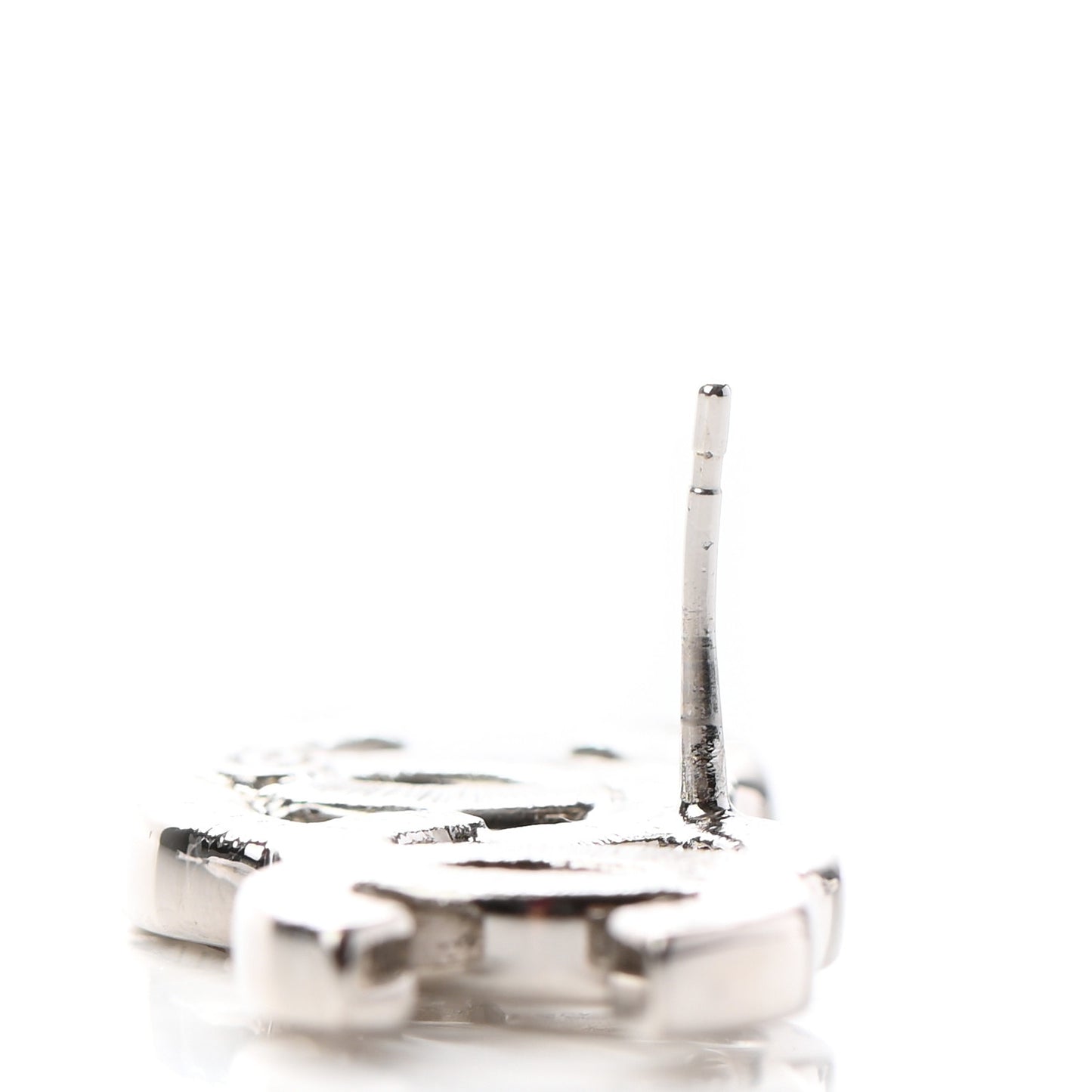 Baguette Crystal Double CC Earrings Silver