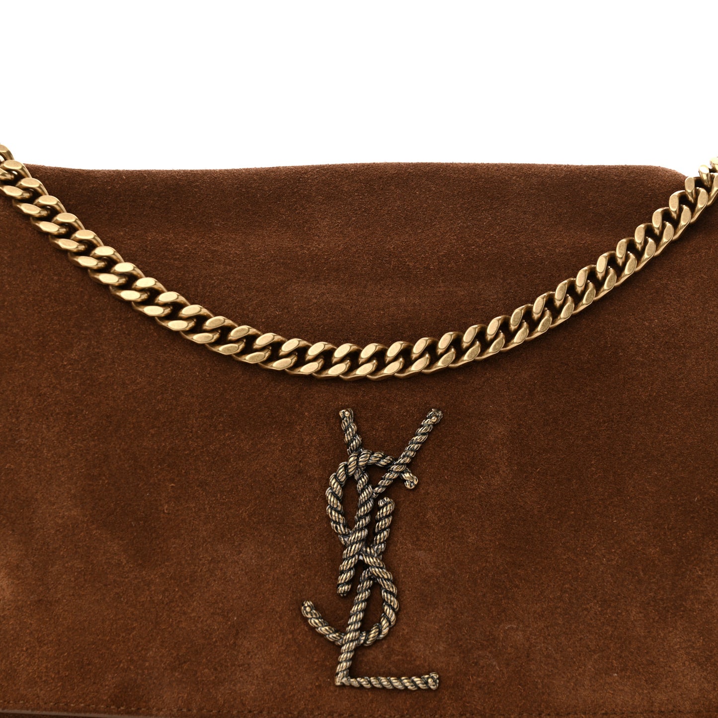Calfskin Monogram Large Kate Satchel Brown