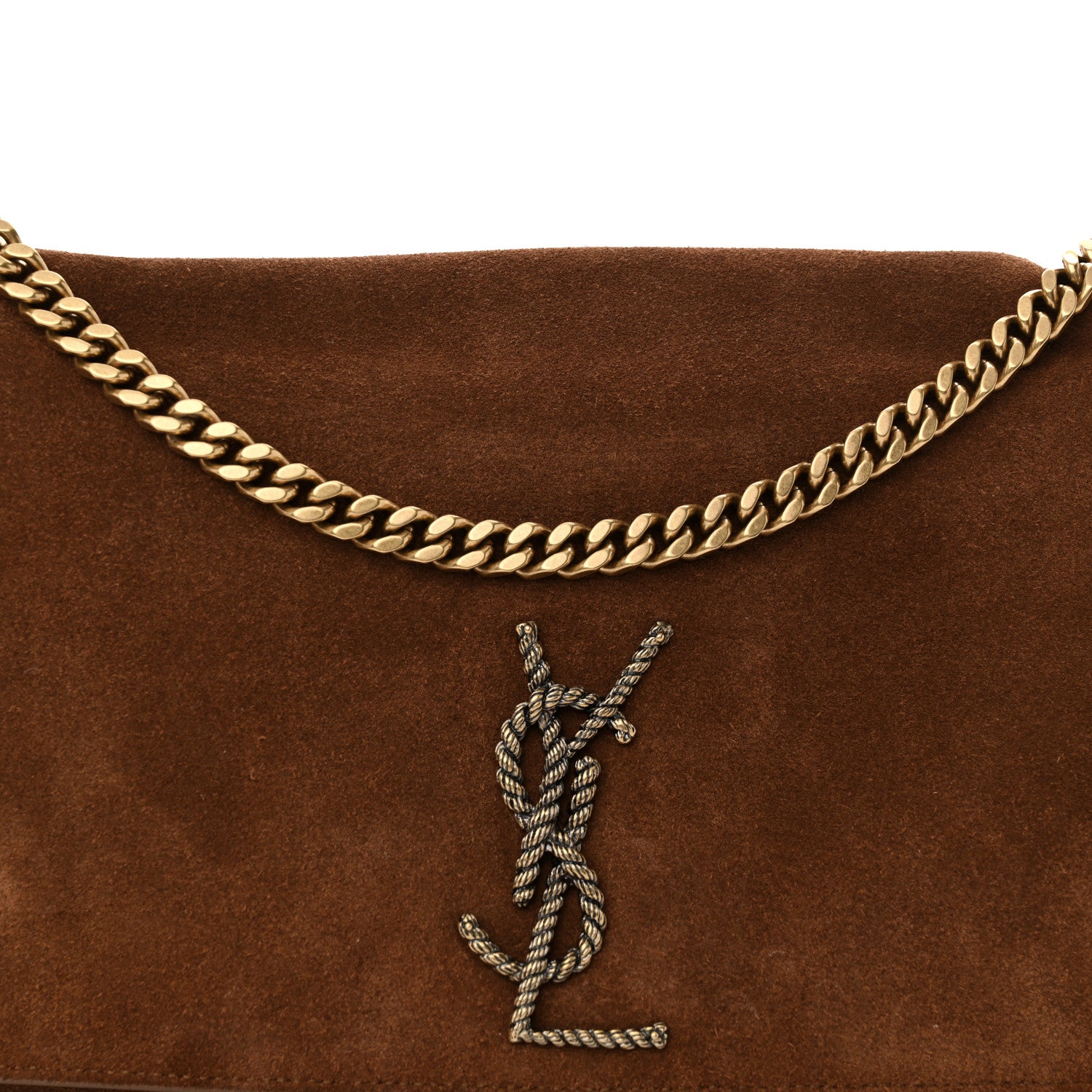 Saint Laurent Calfskin Monogram Large Kate Satchel Brown 9 of 16