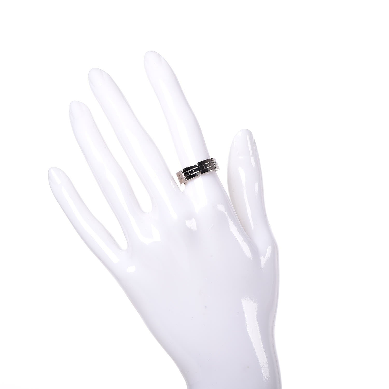 Cartier 18K White Gold Tank Francaise Ring 52 6 2 of 4