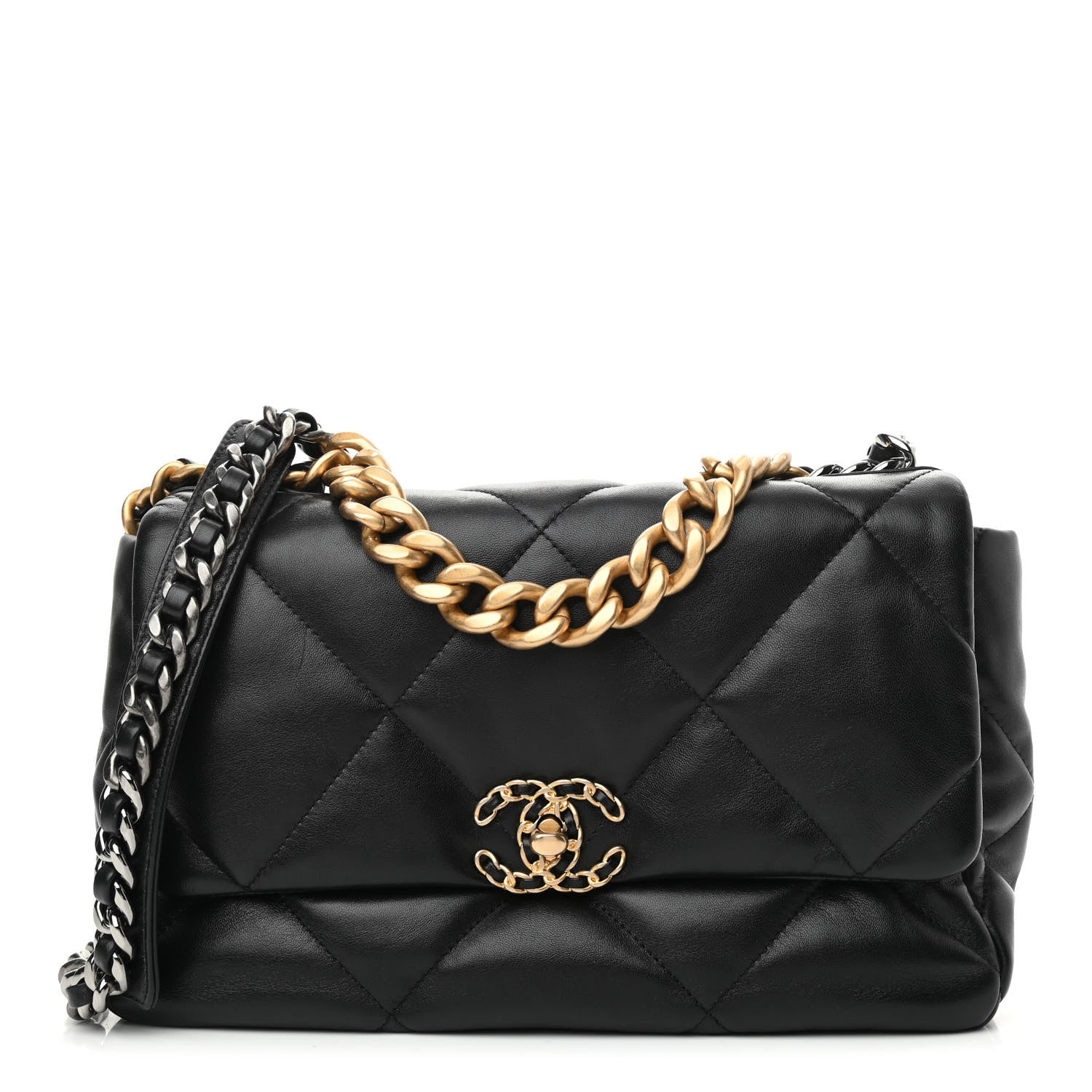 Chanel Lambskin Quilted Large Chanel 19 Flap Black 1 of 10
