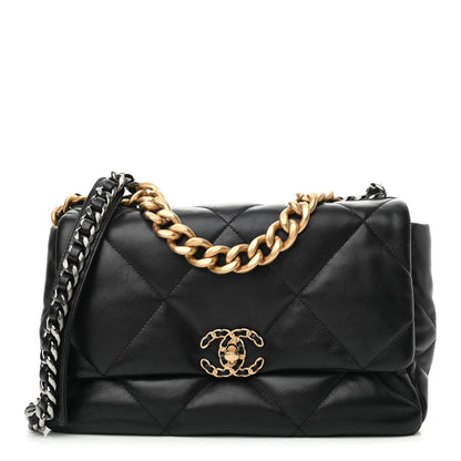 Chanel Lambskin Quilted Large Chanel 19 Flap Black 1 of 10