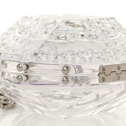 Chanel Transparent Lucite Round CC Minaudiere Clutch White 8 of 10