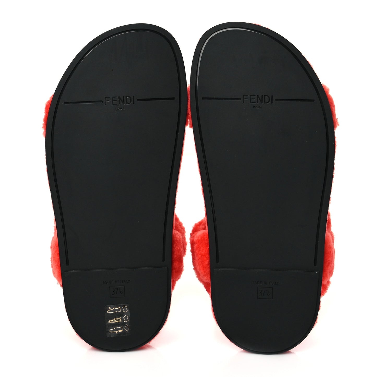 Shearling FF Fendi Feel Sandals 37.5 Georgia Georgia Scuro