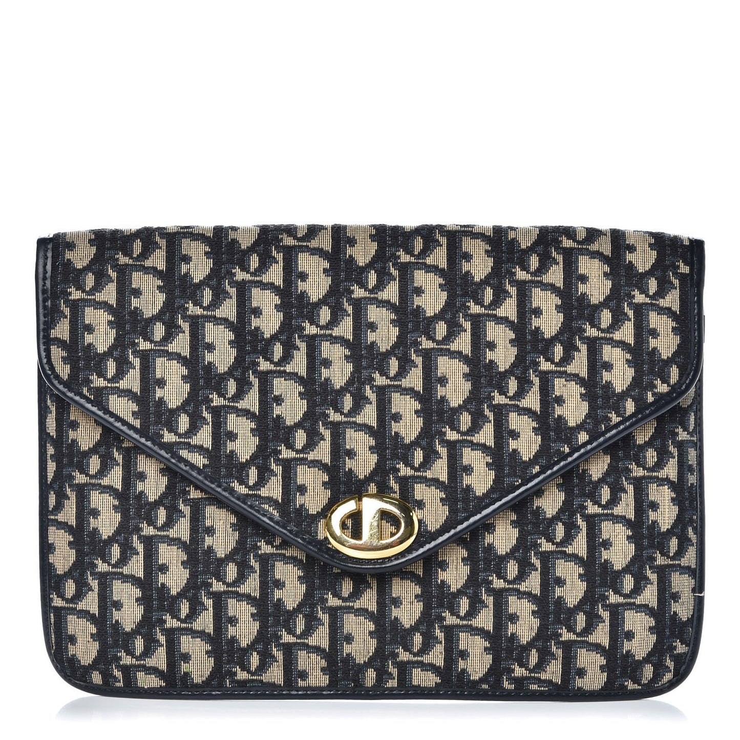 Monogram Envelope Flap Clutch Navy Blue