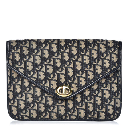 Christian Dior Monogram Envelope Flap Clutch Navy Blue 1 of 6
