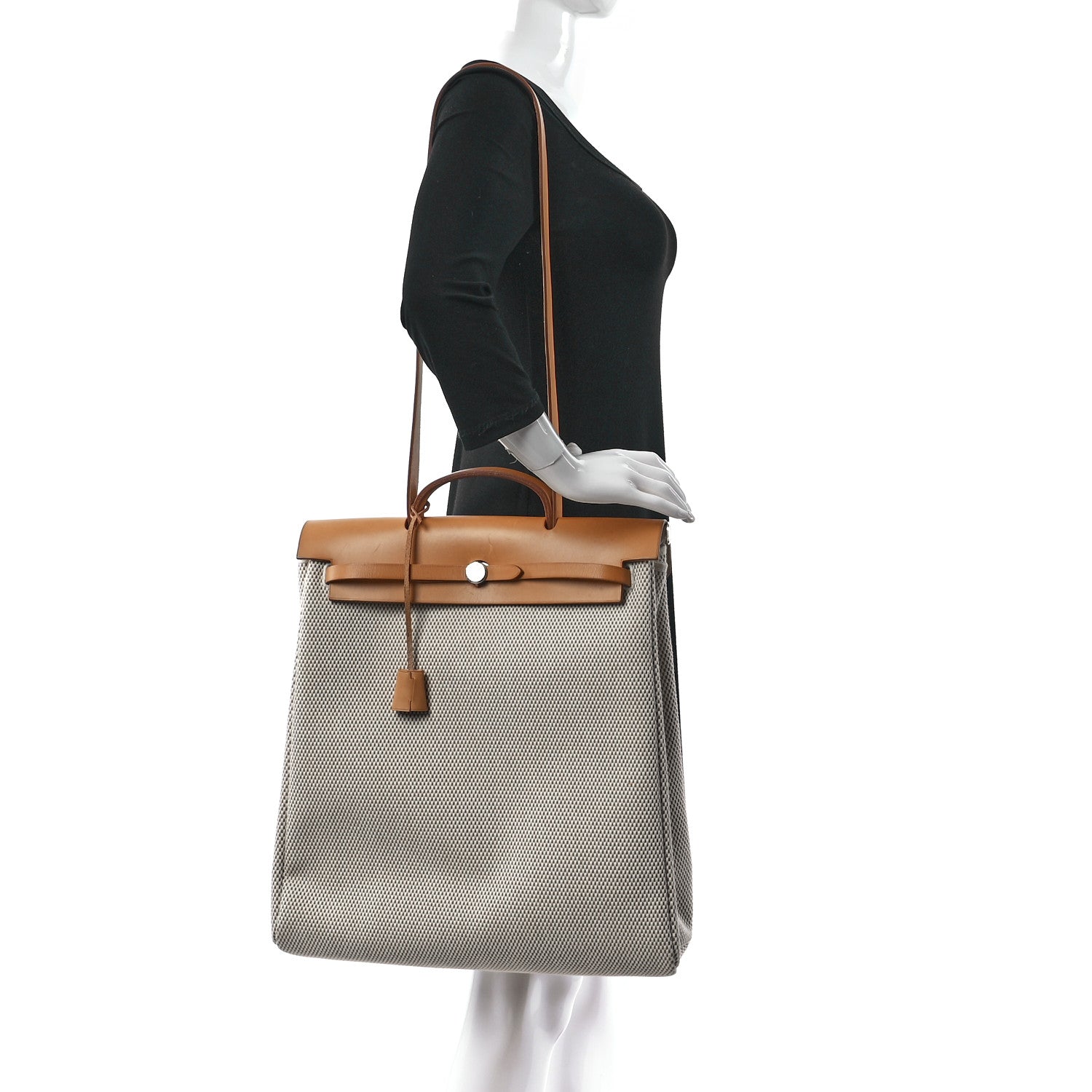 Hermes Toile Vache Calfskin Herbag 39 MM Natural 2 of 13