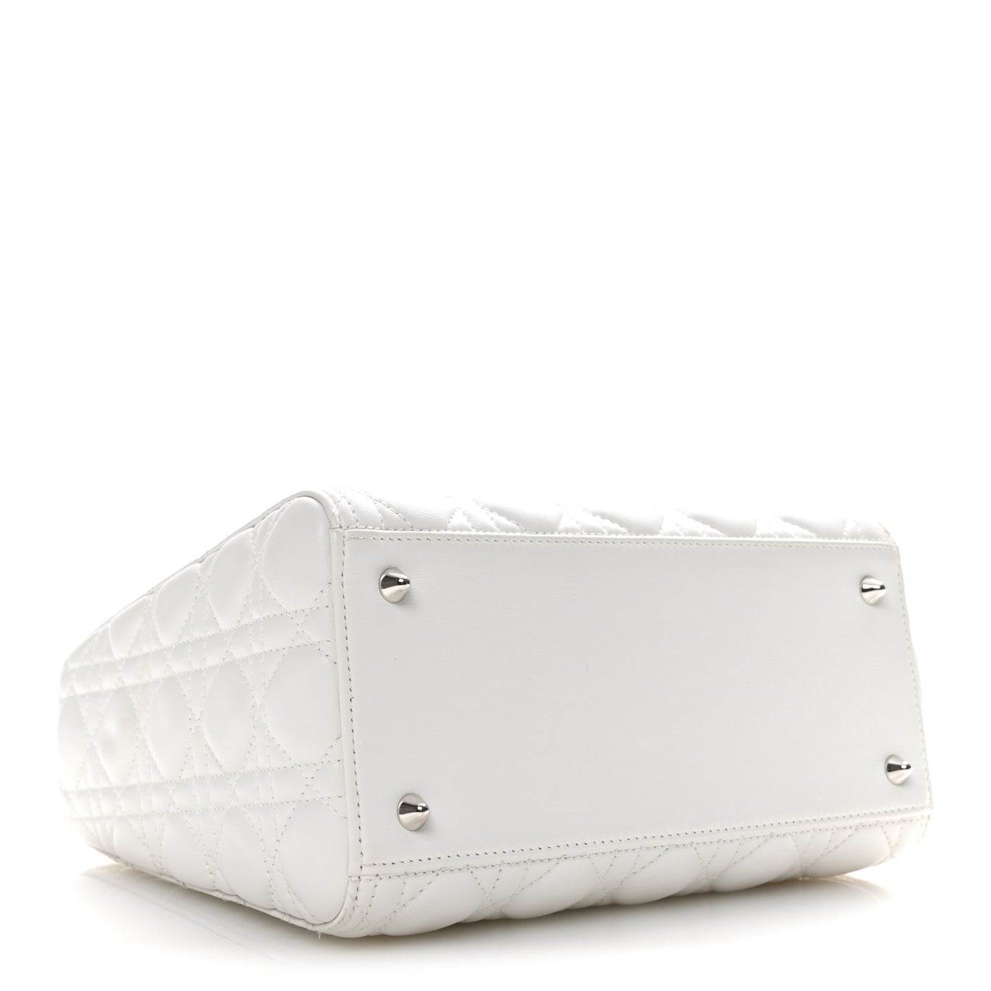 Lambskin Cannage Medium Lady Dior White