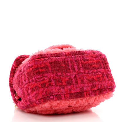 Chanel Shearling Tweed Quilted Mini Square Flap Bag Pink 4 of 10