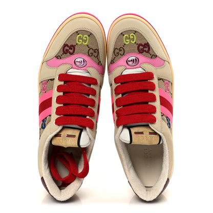 Gucci New Canvas GG Miro Soft Web Screener Sneakers 41 Pink Beige Multicolor 2 of 10