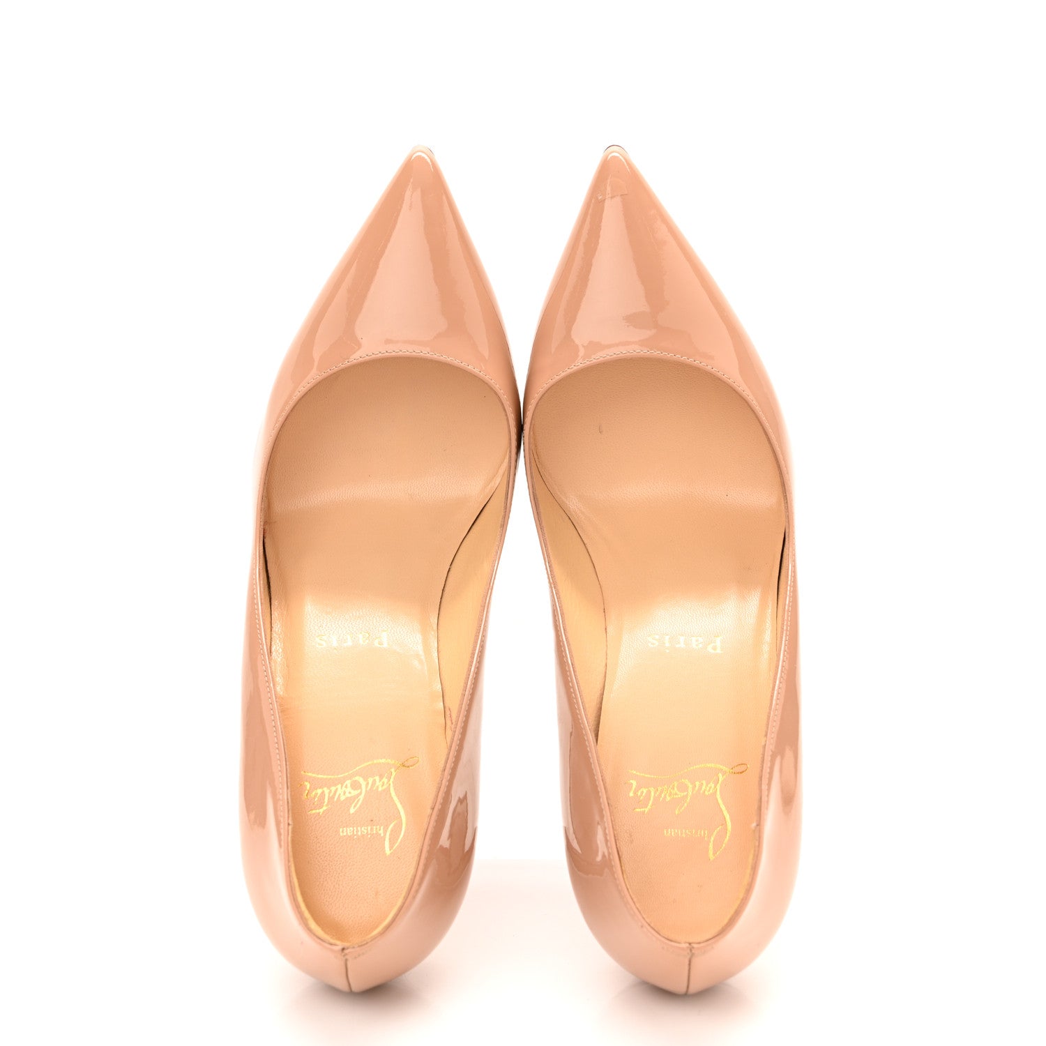 Christian Louboutin Patent Pigalle Follies 85 Pumps 36 Nude 2 of 10