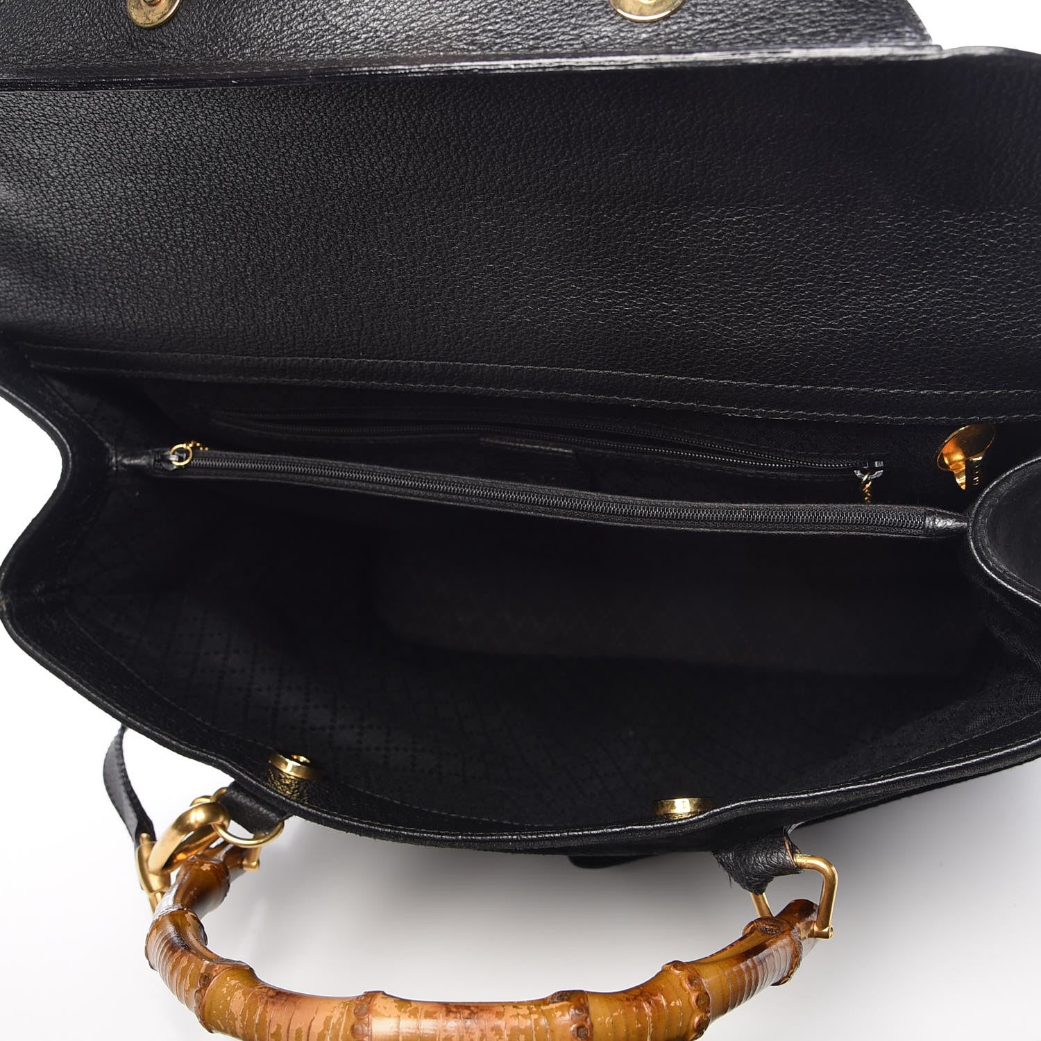Gucci Suede Bamboo Top Handle Bag Black 5 of 22