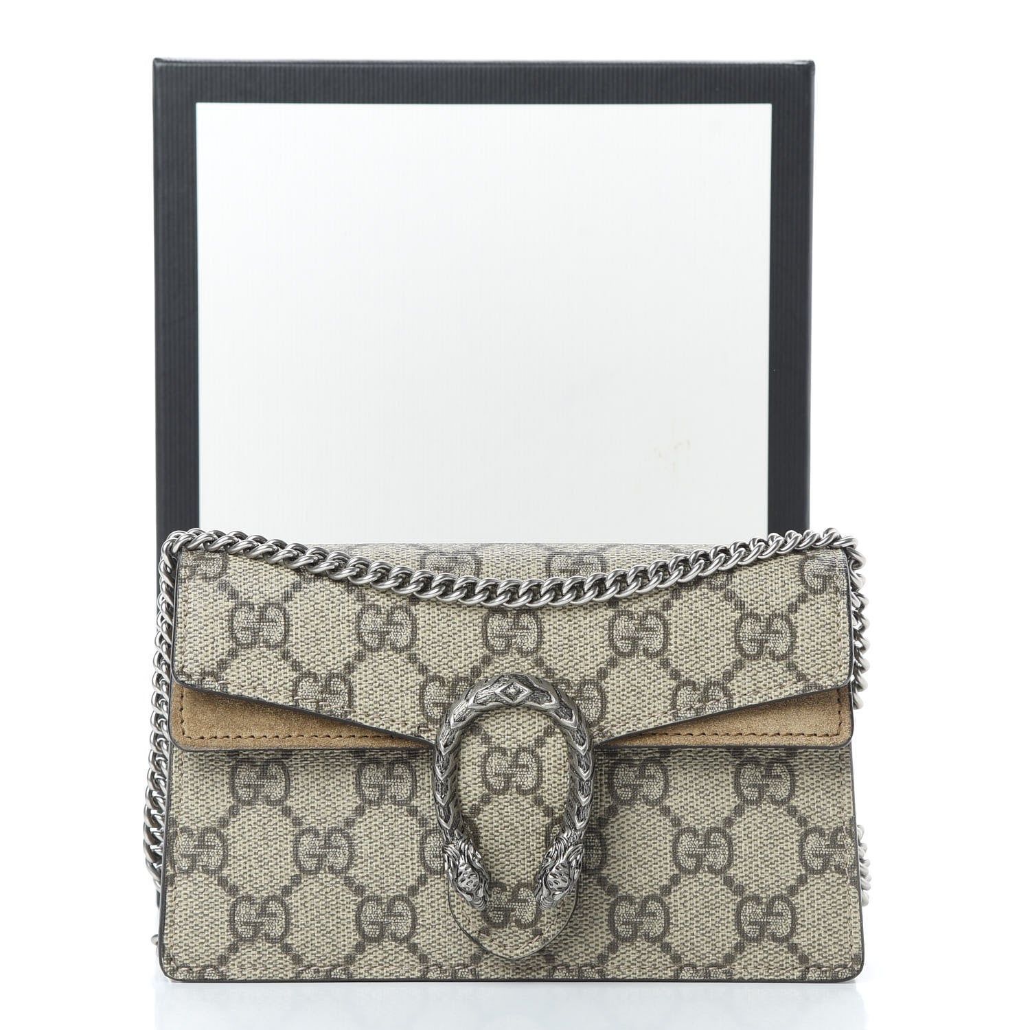 Gucci GG Supreme Monogram Super Mini Dionysus Shoulder Bag Taupe 11 of 11