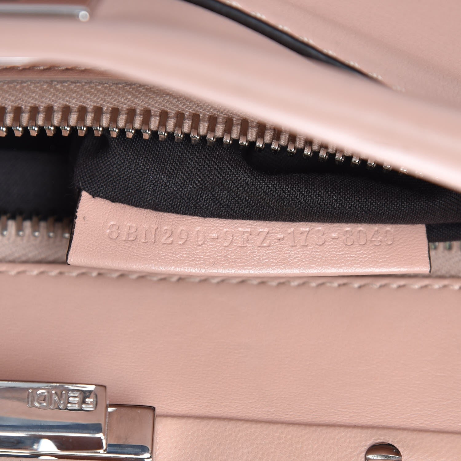 Fendi Vitello Seta Shiny Nappa Ribbon Lace Up Floral Medium Peekaboo Iconic Satchel Baby Pink Multicolor 8 of 10