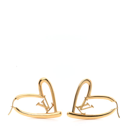 Louis Vuitton Metal Fall In Love Hoop Earrings GM Gold 1 of 5