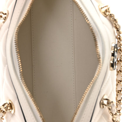 Chanel Lambskin Quilted Resin CC Mini Bowling Clutch With Chain White Black 4 of 10