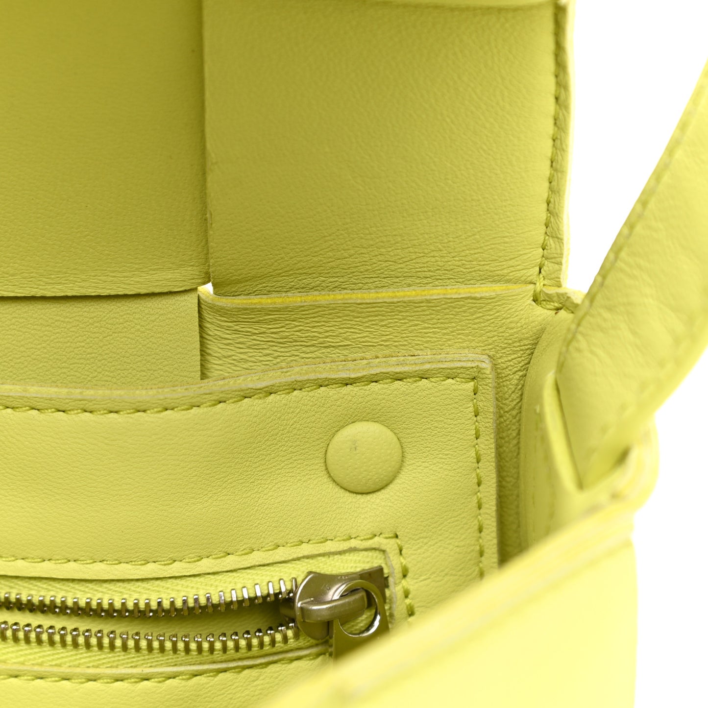Lambskin Maxi Intrecciato Cassette Crossbody Bag Acid Kiwi