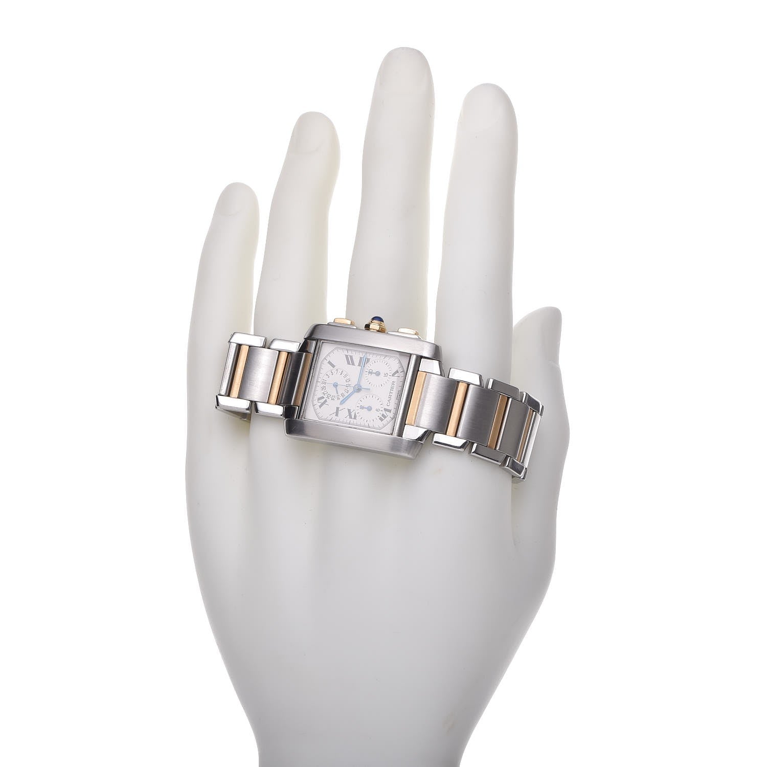 Cartier Stainless Steel 18K Yellow Gold 28mm Tank Francaise Chrono Reflex Quartz Watch 2 of 12