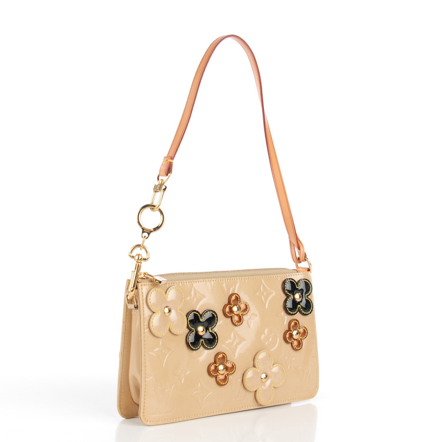 Louis Vuitton Vernis Lexington Fleurs Pochette Beige 3 of 7