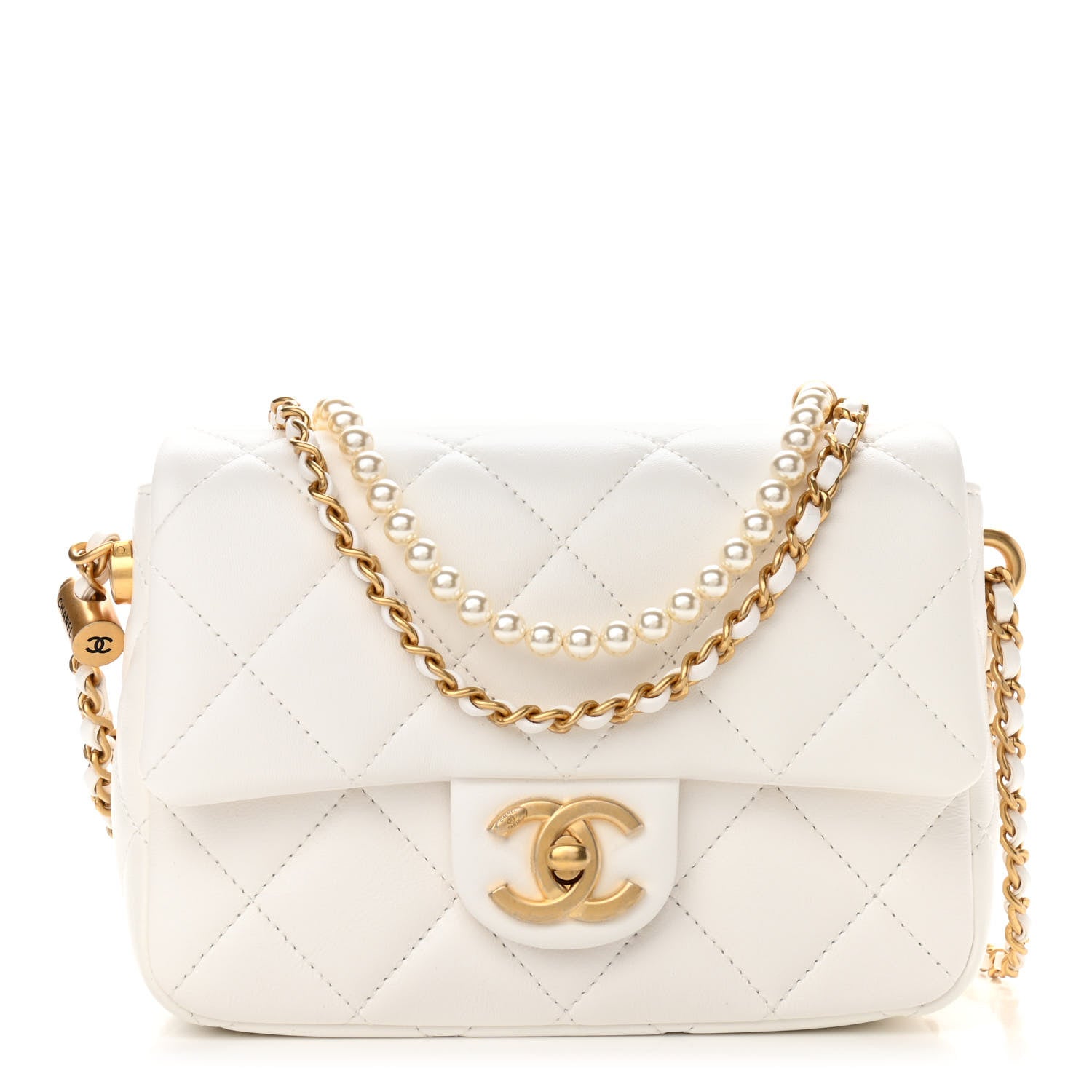 Chanel Lambskin Quilted Mini My Perfect Flap White 1 of 11