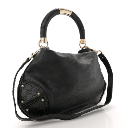 Gucci Calfskin Medium Indy Top Handle Hobo Black 3 of 11