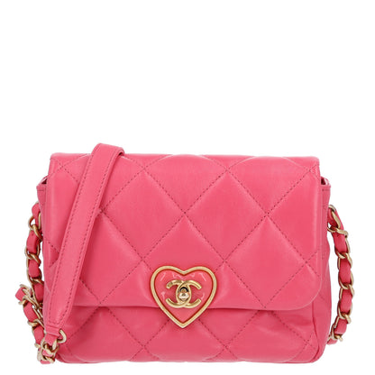 Chanel Lambskin Plexiglass Quilted Coco Love Mini Flap Pink 1 of 10