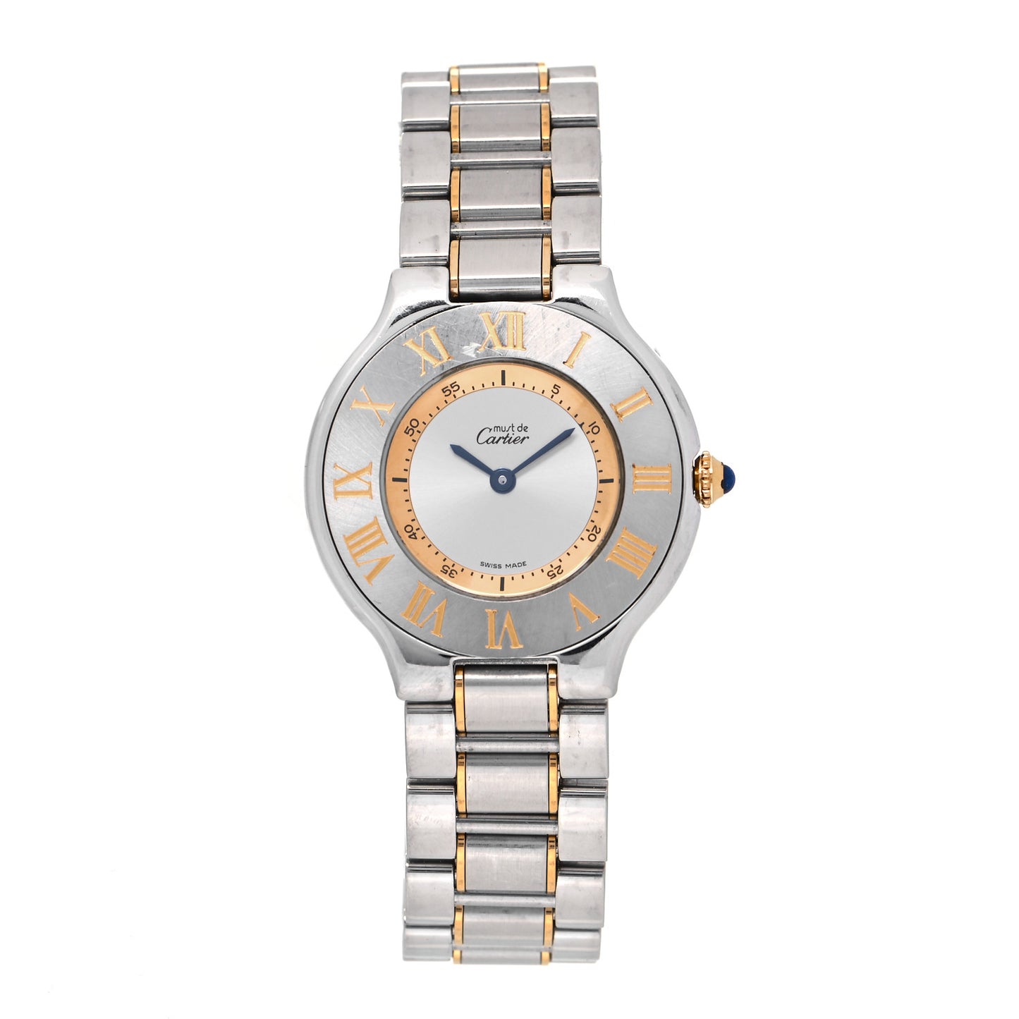 Stainless Steel 18K Yellow Gold 31mm Must De 21 Quartz Watch