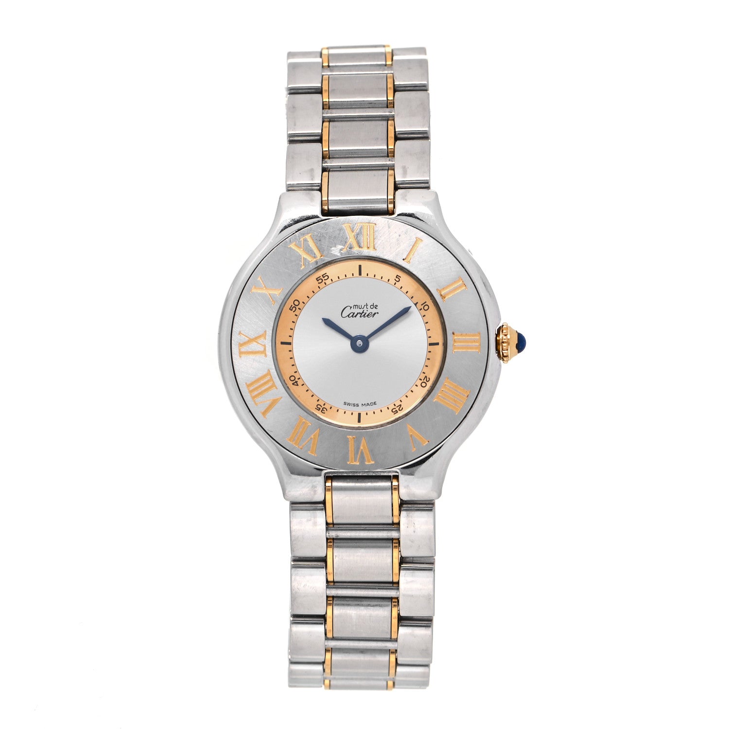 Cartier Stainless Steel 18K Yellow Gold 31mm Must De 21 Quartz Watch 1 of 5