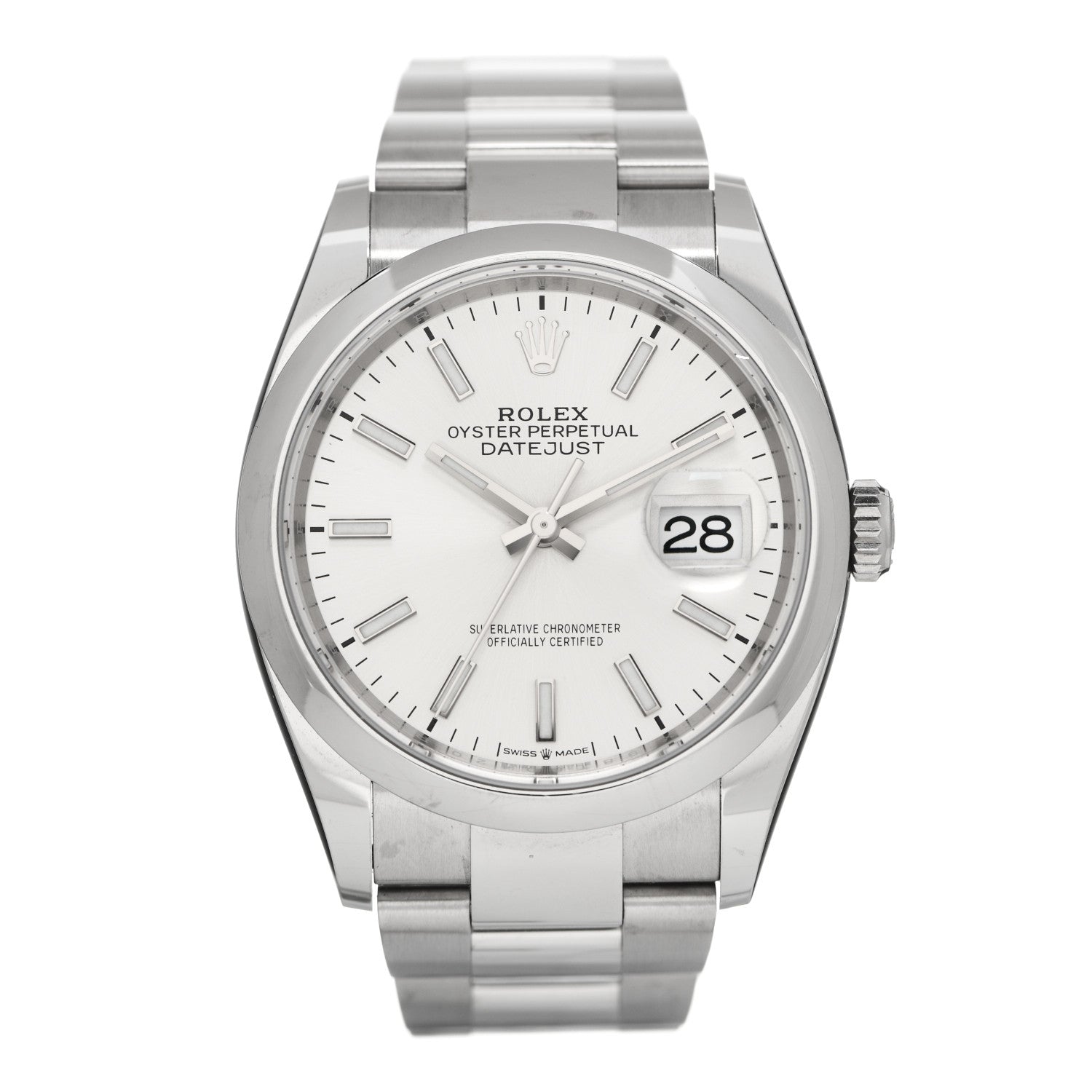 Rolex Stainless Steel 36mm Oyster Perpetual Datejust Watch Silver 126200 1 of 5