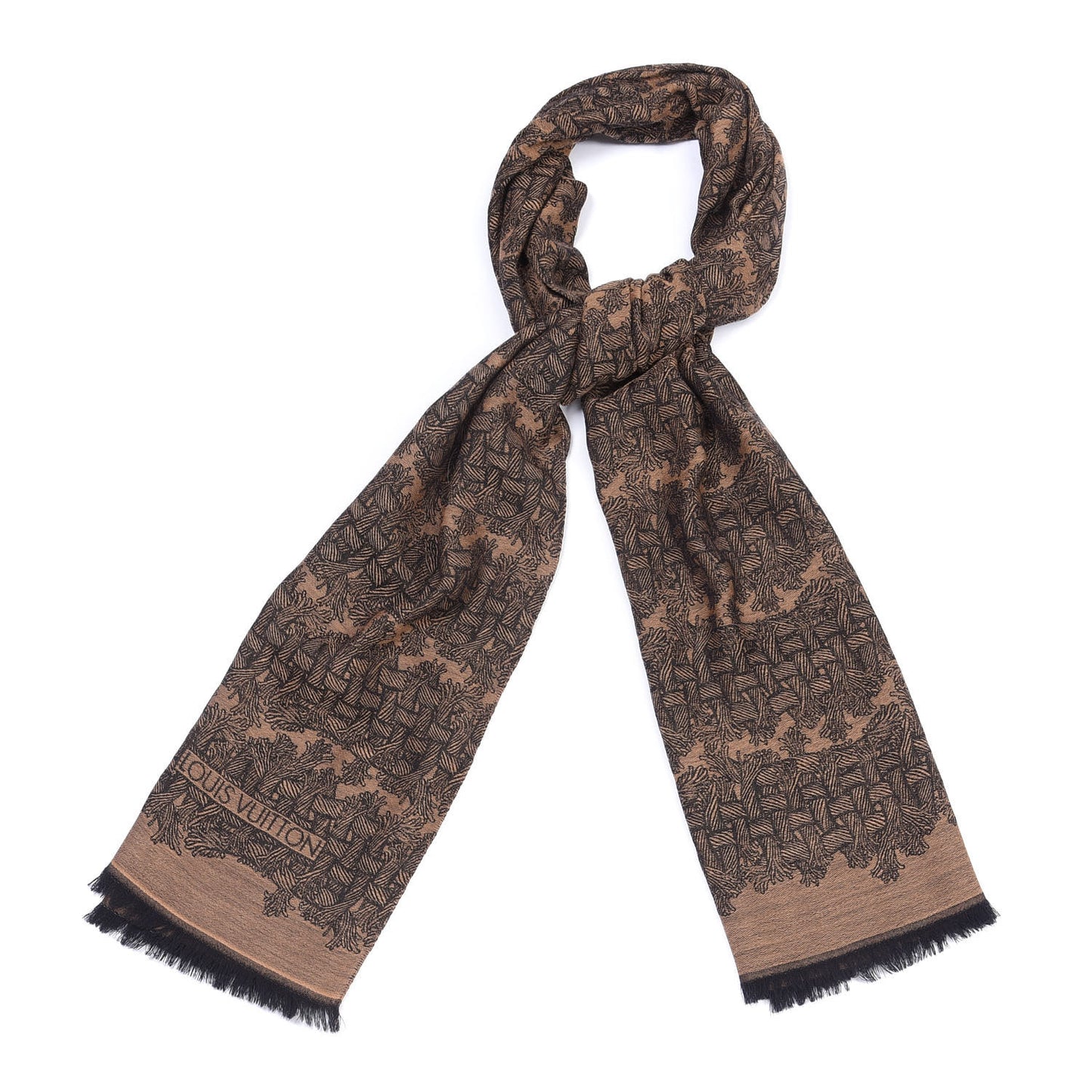 Wool Rope Scarf Black Brown