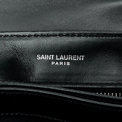 Saint Laurent Calfskin Y Quilted Monogram Toy Loulou Crossbody Bag Black 6 of 12