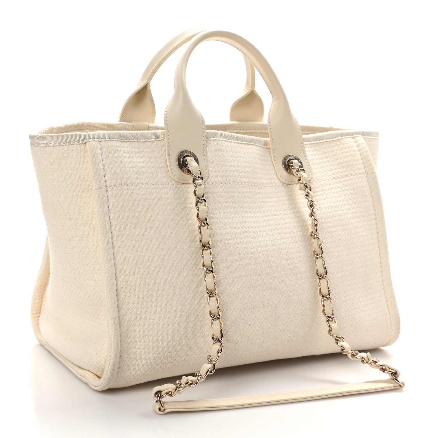 Chanel Mixed Fibers Small Deauville Tote White 3 of 10