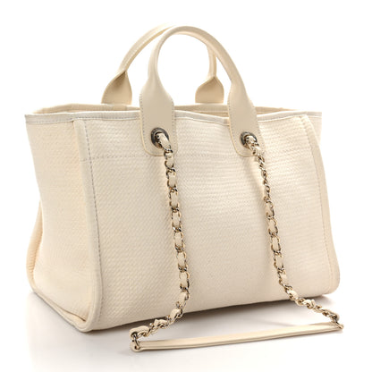 Chanel Mixed Fibers Small Deauville Tote White 3 of 10