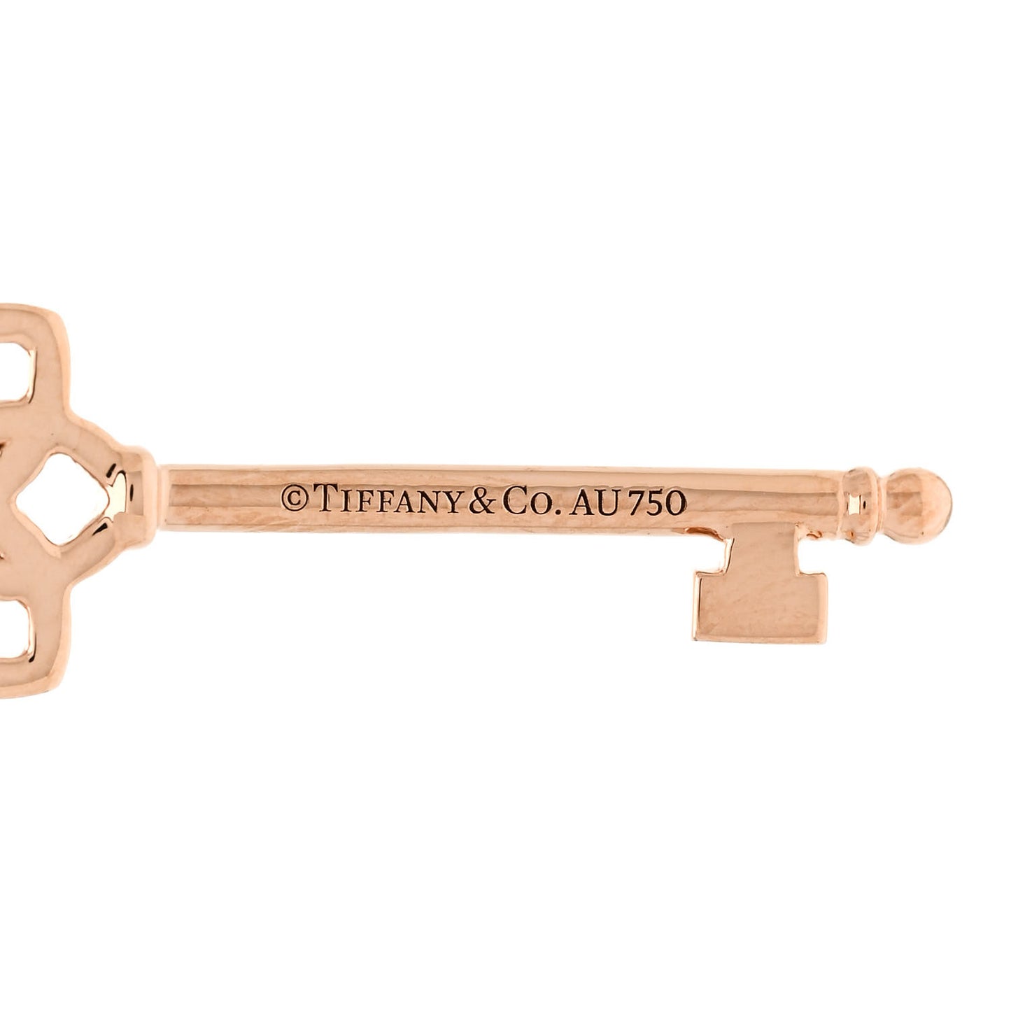 18K Rose Gold Diamond Medium Woven Key Pendant