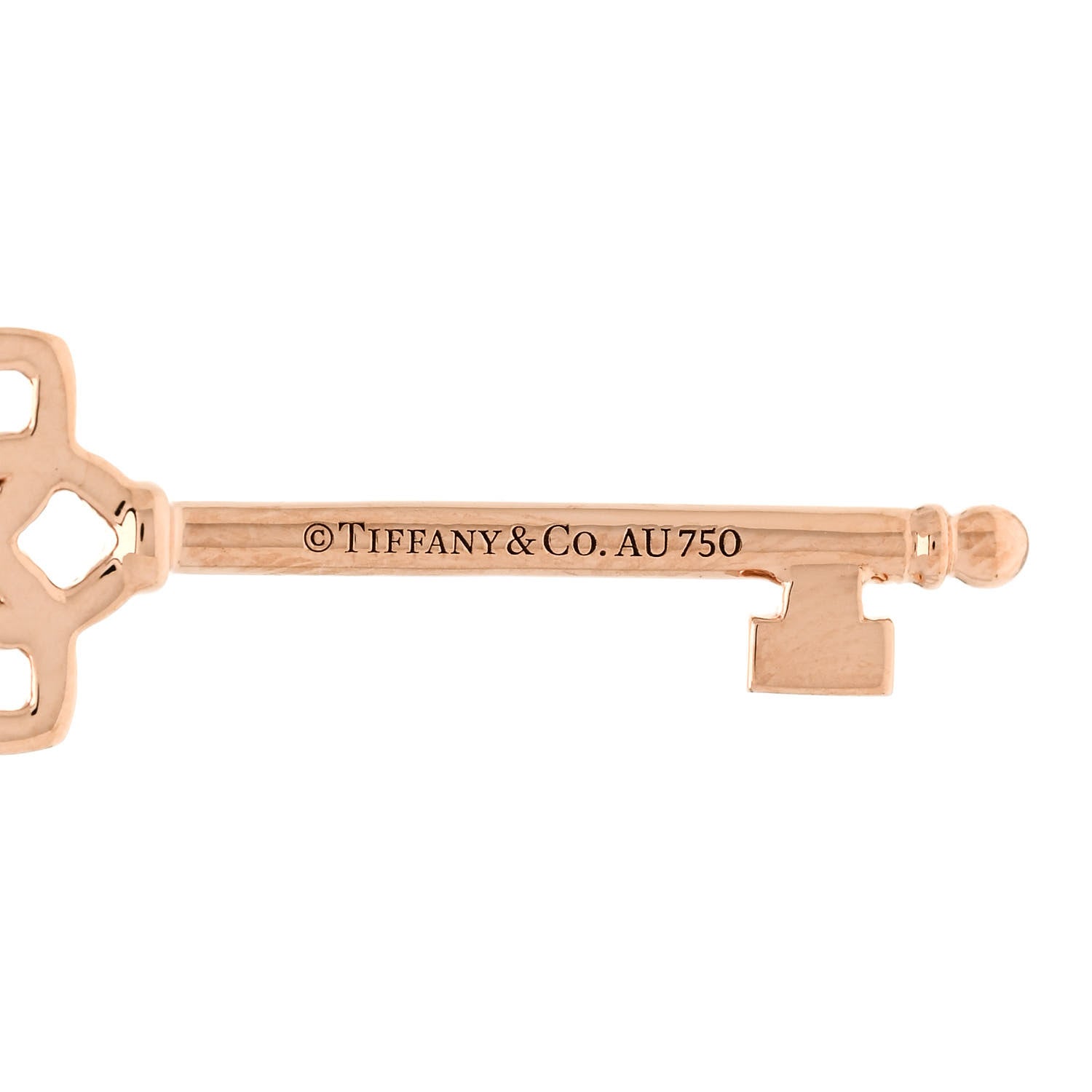 Tiffany 18K Rose Gold Diamond Medium Woven Key Pendant 4 of 5