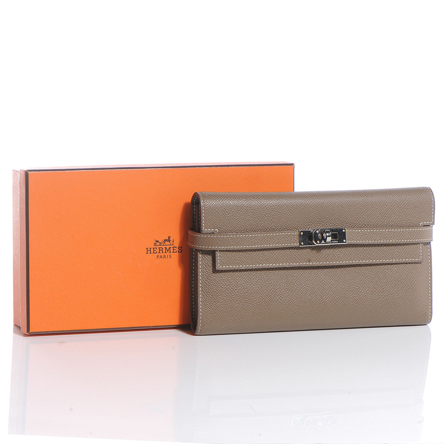 Epsom Kelly Longue Wallet Etoupe