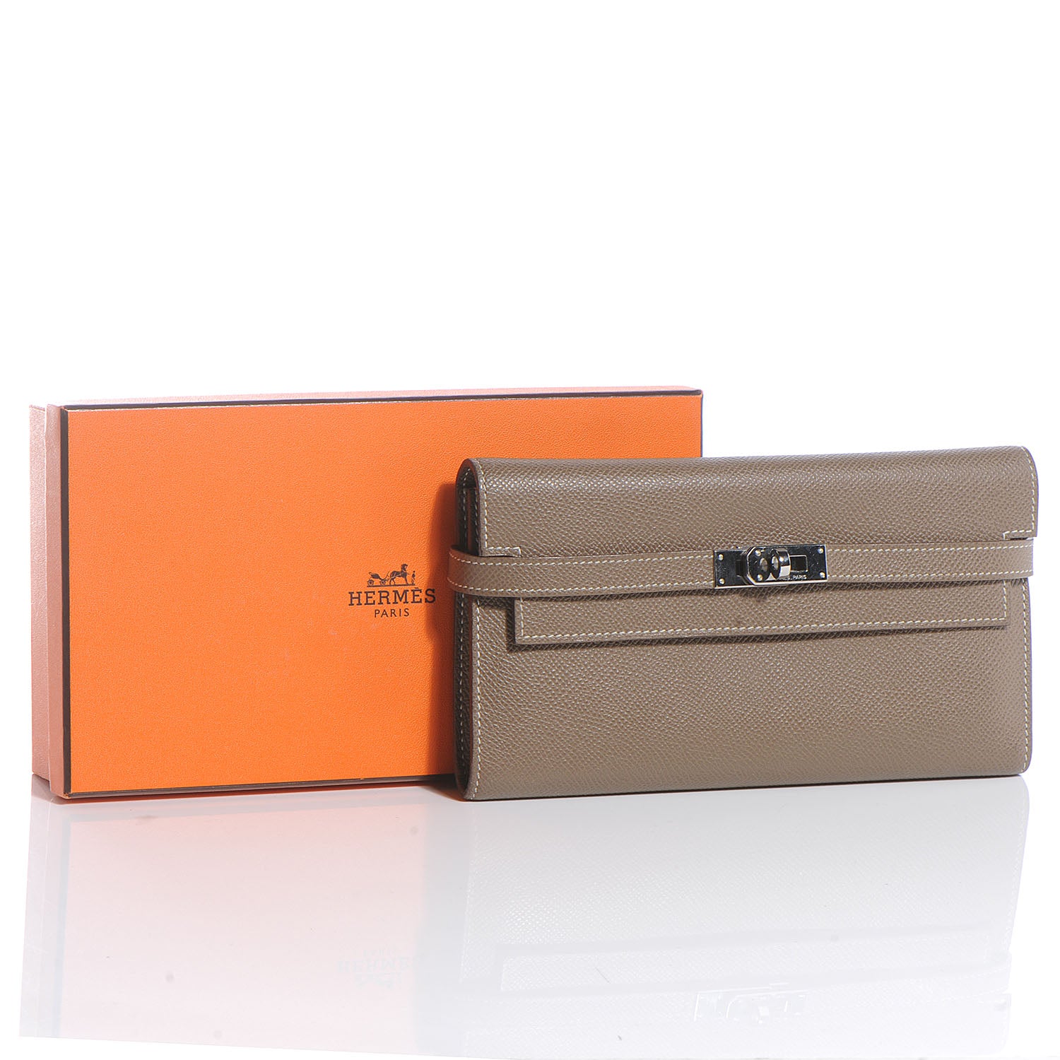Hermes Epsom Kelly Longue Wallet Etoupe 5 of 9