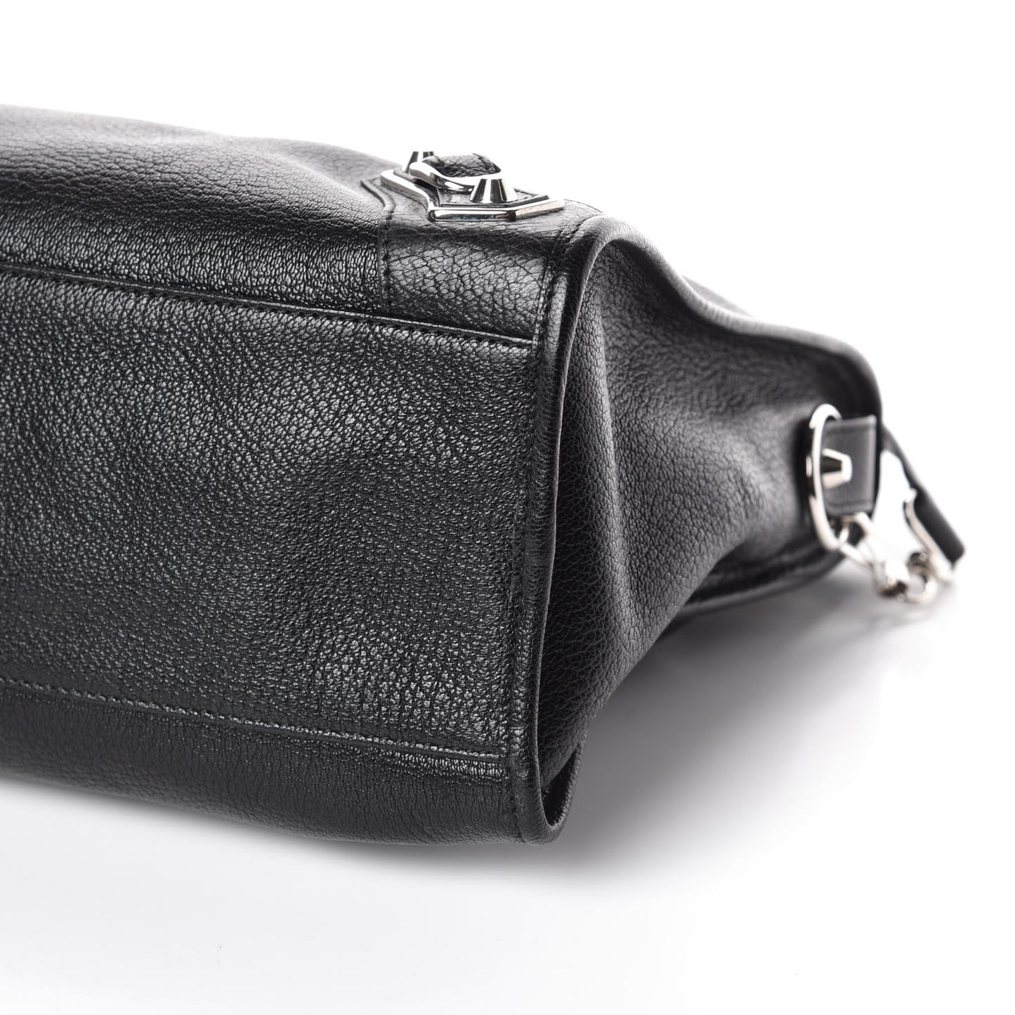 Chevre Silver Metallic Edge Hardware City Black