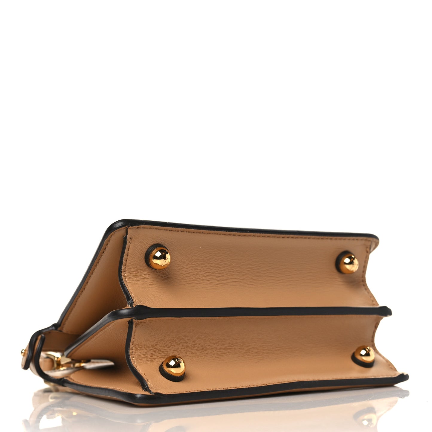 Shiny Nappa Petite Peekaboo I SEE U Satchel Miele Scuro