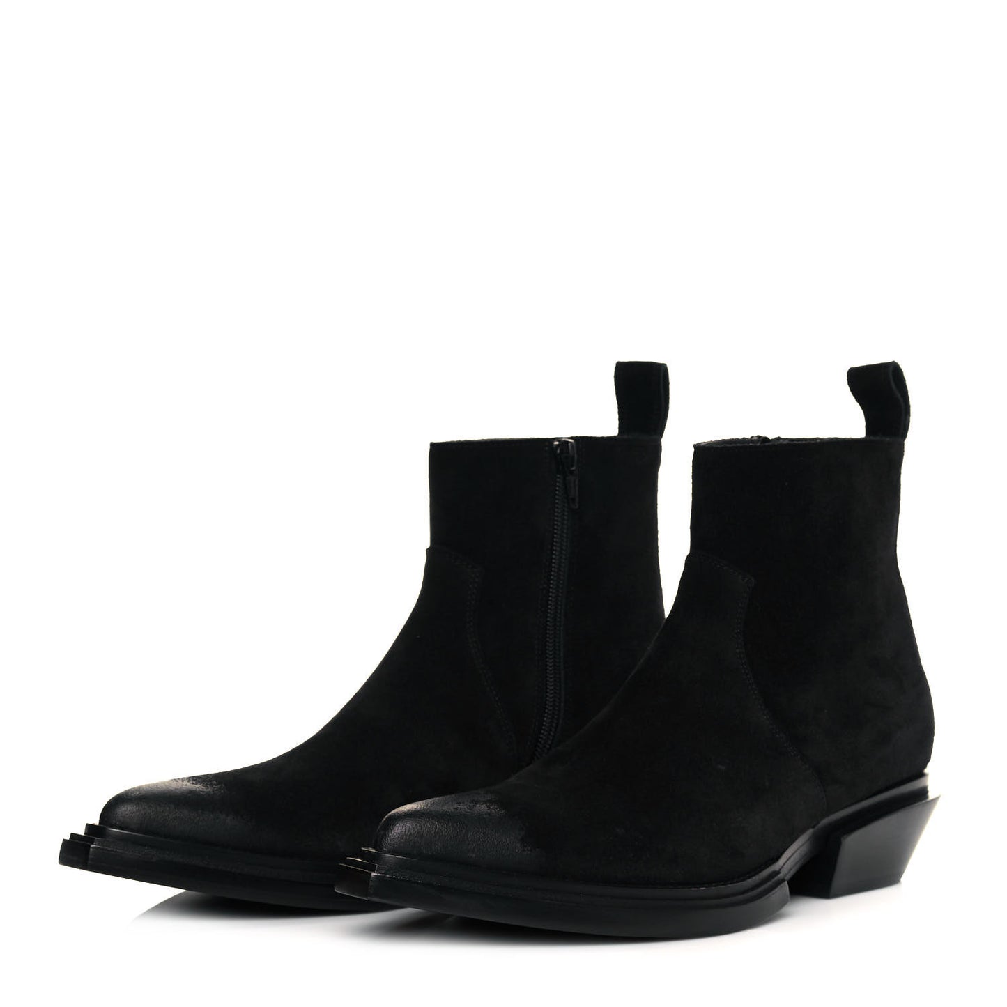 Suede Santiag Western Boots 38.5 Black
