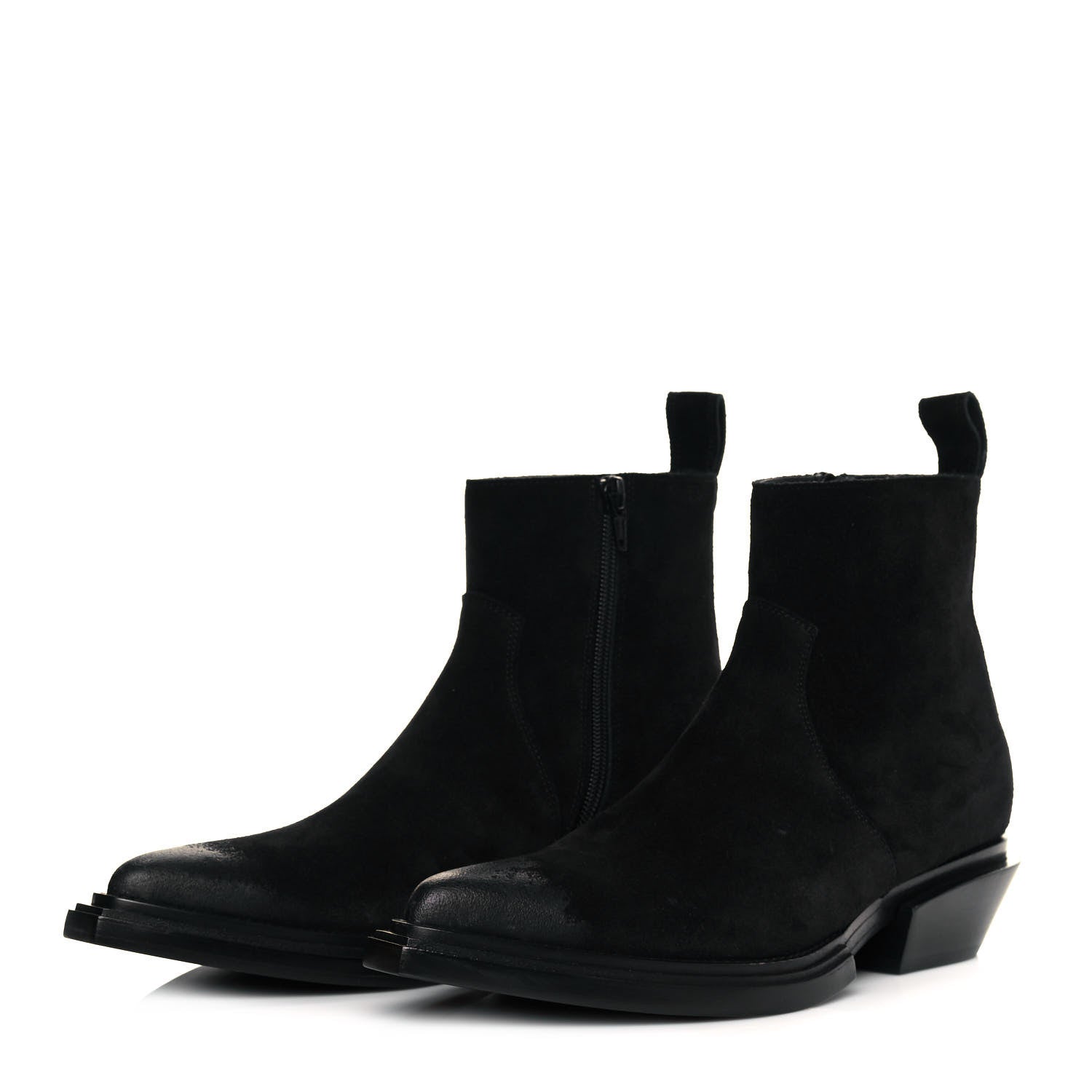 Balenciaga Suede Santiag Western Boots 38.5 Black 3 of 7