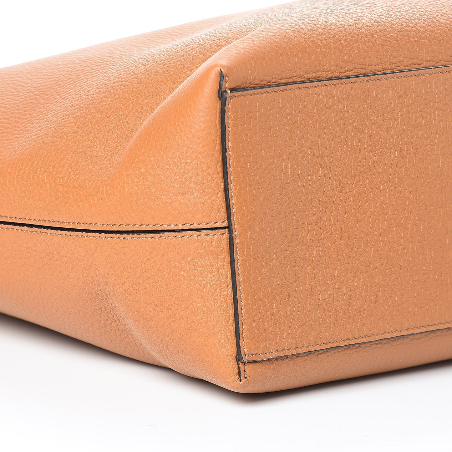 Grained Calfskin Rockstud Shoulder Tote Tan