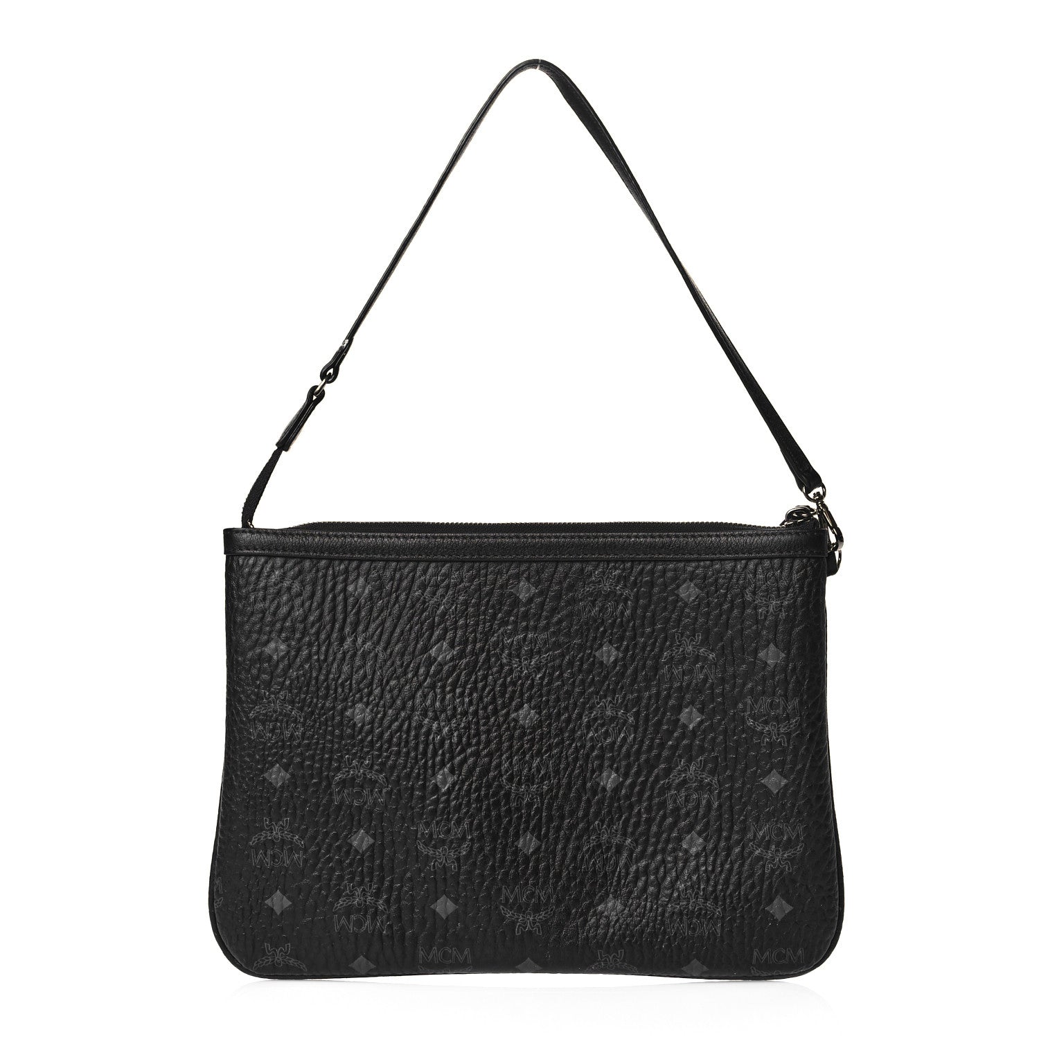 MCM Visetos Liz Shopper Tote Pouch Black 1 of 13
